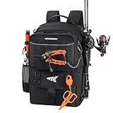 KastKing Mochila de pesca BaitSpace 50L com fichário de isca removível, 2 suportes de vara para armazenamento de equipamentos e equipamentos de pesca