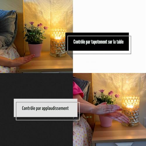 Ampoule claps pour lampe de table de chambre à détection sonore blanche - 5