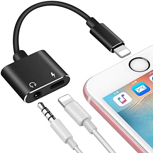 Headphone Adapter for iPhone 7 Splitter Dongle for iPhone X/XS/XS MAX/XR/ 8/8 Plus/ 7/7Plus 3.5mm Jack Charger Headphone Adapter 2 in 1 Splitter Aux Cable & Audio Convertor Support All iOS Systems