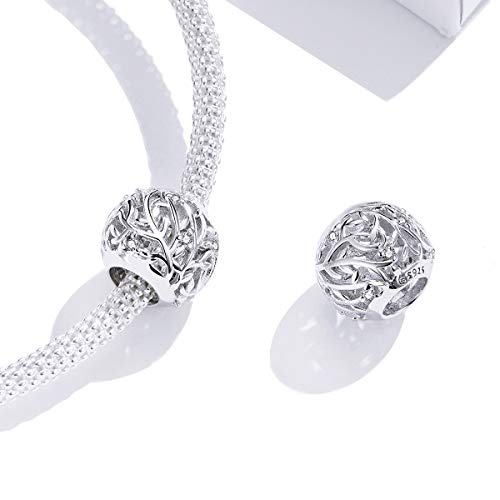 BISAER 925 Sterling Silver Charms for Bracelets Cat Coffee Cup Rose Flower Animal Beads Charm Jewelry Gifts for Women2