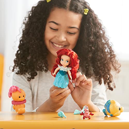 Disney Store Official Animators' Collection Ariel Mini Doll Playset, Little Mermaid, 8 Pc, 21cm/8”, Includes Ariel, Seahorse - Image 3