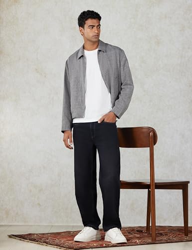 Image of The Souled Store Baggy-Fit Denim: Men and Boys Zip Fly Washed Cotton Spandex Lightweight Durable Everyday Streetwear Baggy Fit Jeans