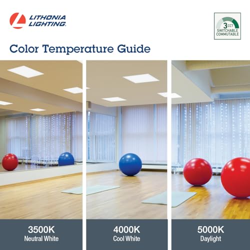 Lithonia Lighting Frame 2x2 LED Lay-in Ceiling Light, 2 ft. x 2 ft. Lighting Fixture for Offices and Classrooms, 3000/4000/5000 Adjustable Lumen Output, 3500K/4000K/5000K Switchable Color Temperature by Lithonia Lighting - Used condition - Image 6