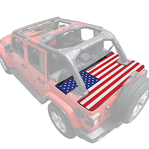 Image of Tonneau Cover for Jeep Wrangler JL 4d Back Trunk Cargo Cover, America Flag