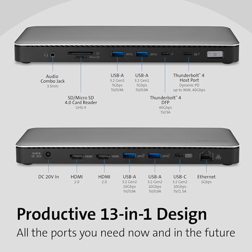 Dock Thunderbolt 4 Kensington SD5765T, l'excellence pour Surface Pro - 5