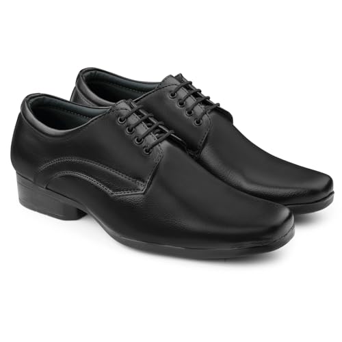 Image of DOCTOR EXTRA SOFT Men's Black Formal Shoes- Classic Office Business Dress Shoes, Slip On & Lace Up Style, Lightweight Cushioned Sole, Non-Slip Professional Work, Wedding,Party & Casual Footwear D-851