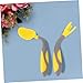 ORFOFE 1 Set Training Tableware Non Slip Grip Fork and Spoon Utensils for Yellow Bendable Design Smooth Edges for Easy Eating