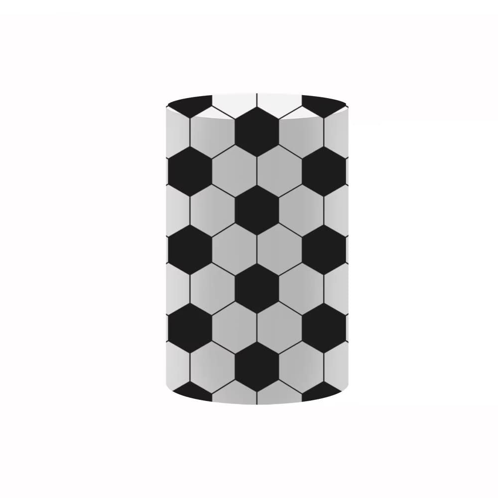 HUAYI Soccer Pattern Pedestal Covers for Boy Birthday Party Decoration Sports Football Plinth Cover Cylinder Cover Event Props Dia36cm H75cm Pattern B NO-192