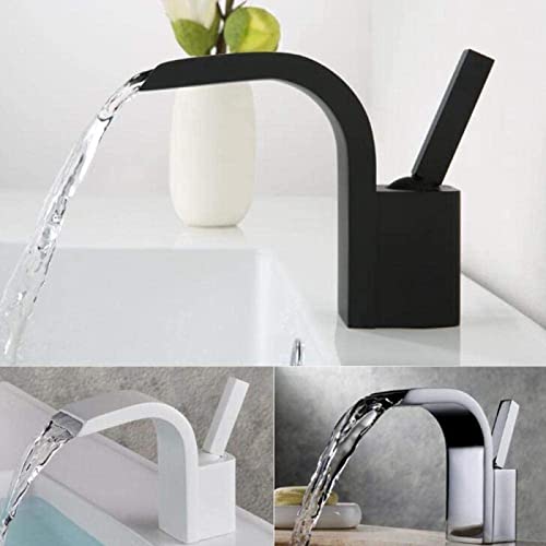 Robinet de lavabo noir mat réglage précis eau chaude et froide - 4