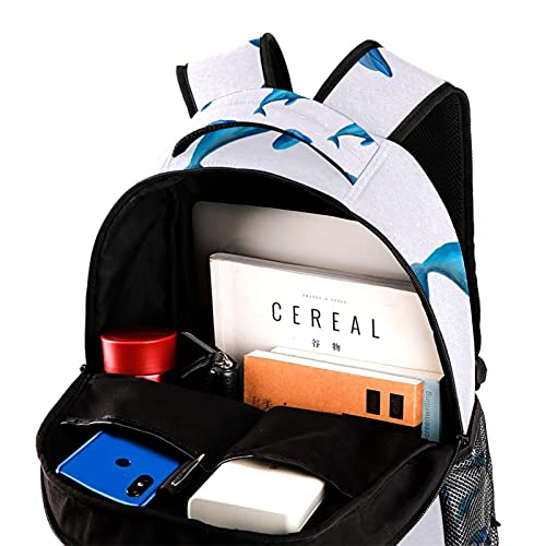 Petit sac à dos bleu dauphin avec poches multiples et compartiments ergonomiques - 4