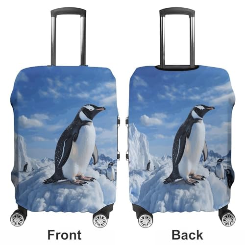 Carry on Luggage Cover Snow Mountain Penguin Suitcase Covers for Luggages Tsa Approved Travel Luggage Sleeve Protector Elastic Suitcase Protector Anti-Scratch Washable Fits 19-30 Inch Case -S3