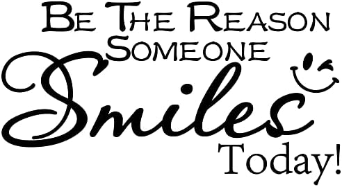Inspirational Wall Stickers Quotes -Be The Reason Someone Smiles Today- Vinyl Wall Art Decal Positive Removable Decals for Classroom Office Bedroom School Home Decor