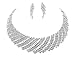 Wedding Necklace by Taoqiao,Cubic Zircon Rhinestone Bridal Necklace and Earrings Set