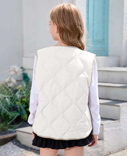 Balabala Kids Heated Vest Girls Puffer Vest Wind Proof Sleeveless Outwear Vest Warm Lightweight Winter Coat with Pocket4