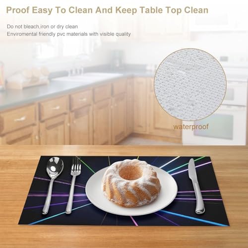 Sets de table de cuisine durables et lavables en PVC imperméable