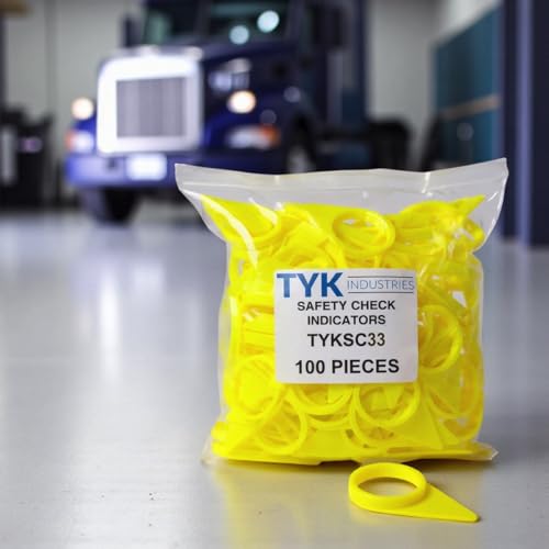 Image of TYK Industries 33mm Loose Wheel Lug Nut Safety Check Indicators 100 Pack - Commercial Truck Wheel Nut Pre-Trip Safety Inspection Tool