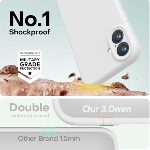 Image of LOVE 3000 Designed for iPhone 16 Case, Premium Silicone with [Soft Anti-Scratch Microfiber Lining] Shockproof Protective Phone Case for Men Women Girls 6.1 inch, White