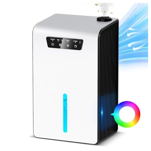 Ofottofo Deshumidificador y Humidificador 2 en 1 Silencioso con Depósito de 3200ml, Deshumidificador Electrico Pequeño para Baño, Habitacion, Home, con Luz LED de 7 Colores y Modo de Sueño