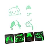 Totority 光るスイッチステッカー 蓄光素材 壁掛けアップリケ 夜間視認向上 リビング 寝室 バスルーム キッチン装飾用 4個セット