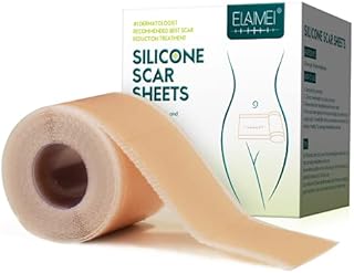 Silicone Scar Sheets (1.6” x 120”Roll-3M), Silicone Scar Tape Roll, Scar Silicone Strips, Reusable, Professional Scar Removal Sheets for C-Section, Surgery, Burn, Keloid, Acne et