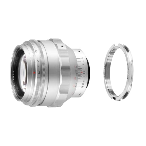 TTArtisan 75mm F1.5 M42マウント レンズ ぐるぐるボケ フルサイズ 中望遠 大口径 単焦点 レンズ シルバー + ペンタックスKマウント変換アダプター K&F Concept KF-42K-I 銘匠光学