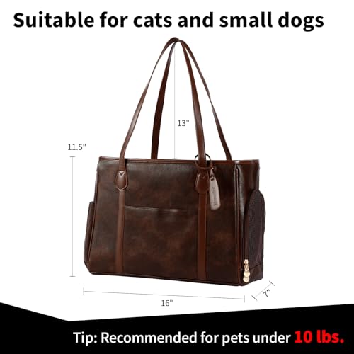 Monanller M-NKCWB-06 Stylish Dog Purse Carrier, Leather Pet Carrier Bag thumb #1