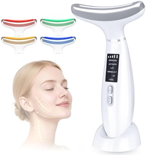 4-In-1 Face Massager Constant 45°C Facial Massager Face Lifting D...