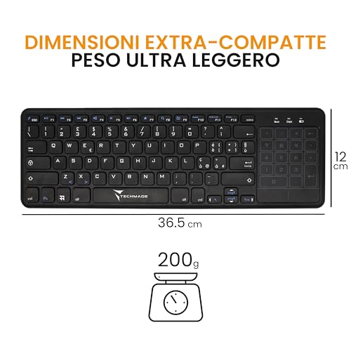 Clavier sans fil pavé tactile intégré Techmade pour simplifier la saisie TV