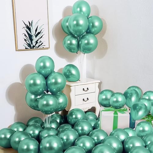 Image of Chrome Balloons, 30pcs Shiny Green Metallic Balloons for Birthday, Anniversary, Engagement, Wedding, Baby Shower, Festival Party Decorations (30 Pcs)