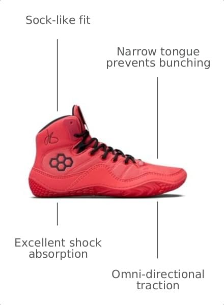 Image of RUDIS JB1 Adult Wrestling Shoes - Fire Red