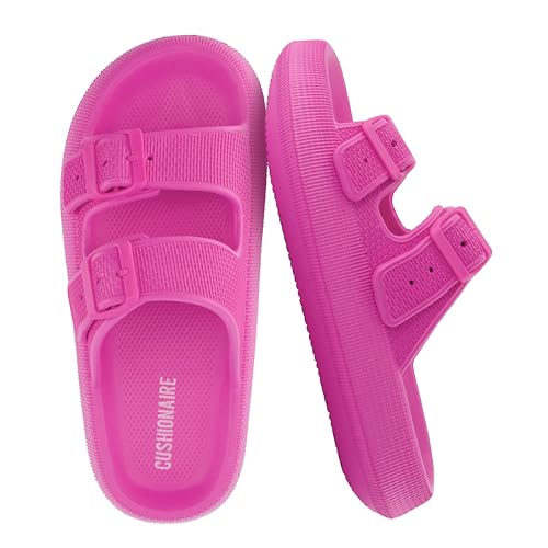 Image of CUSHIONAIRE Fame Pillow Recovery Sandals for Women, Adjustable Double Buckle Waterproof EVA Cloud Slides for Women
