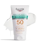 Eucerin Sun Sensitive Mineral Sunscreen Lotion SPF 50 with Zinc Oxide Protection, Hypoallergenic Sunscreen for Sensitive Skin, Oxybenzone and Octinoxate Free, 4 Fl Oz Tube