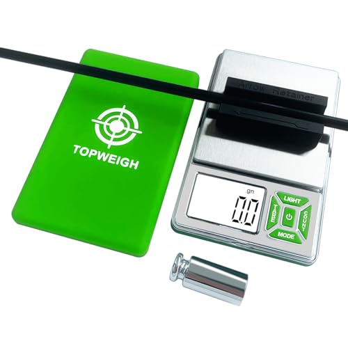 TOPWEIGH Arrow Scale Digital Grain Archery Scale Arrow Weight Scale with Arrow Holder Large Backlight Display 3086 Grains x 0.1gn 200g x 0.01g 6 Weighing Units Cal Weight Batteries Included