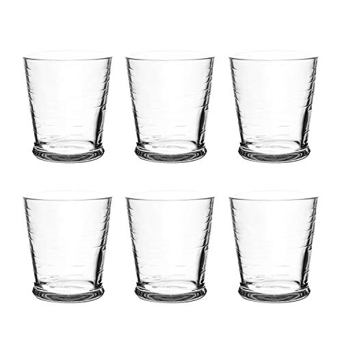 Abode Homewares Cordoba 16 oz Durable Acrylic Double Old Fashioned Glasses, Shatter-Resistant and Dishwasher-Safe Outdoor/Indoor Drinkware, Ideal for Scotch, Bourbon, Cocktails - Clear - Set of 6