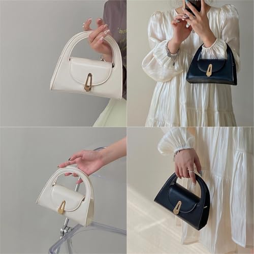 Women PU Leather Evening Handbag Small Purse Retro Shoulder Bag Top Handle Bag Trendy Crossbody Bag for Work2