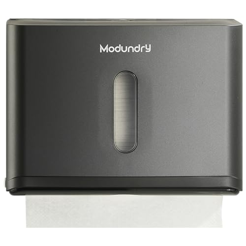Modundry Dispensador de Toallas, Dispensador Papel Secamanos Montado en Pared, Dispensador de Toallas de Mano Plegado Comercial, Admite 200 Toallas -Gris