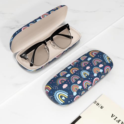 Image of Eyeglasses Case, Portable Hard Shell Protective Case for Glasses, Eyeglass Holder Box for Women with Cleaning Cloth