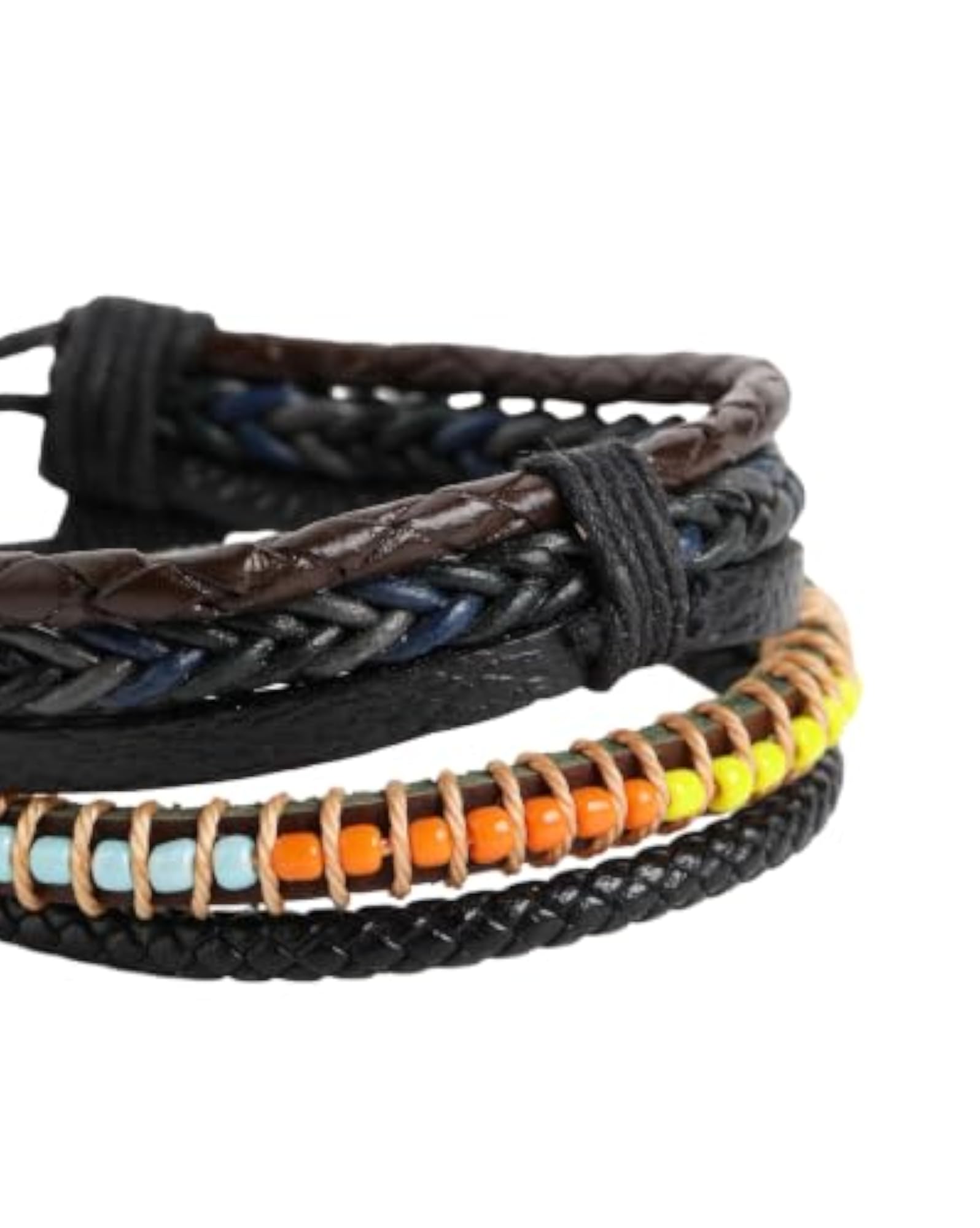 Men's Set of 2 Braided Bracelets, Stylish Duo