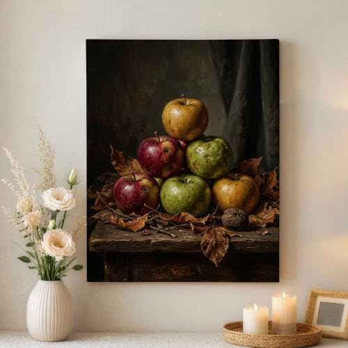 Lienzo decorativo de arte botánico verde, cuadro rústico tradicional de 40x50 cm para el hogar