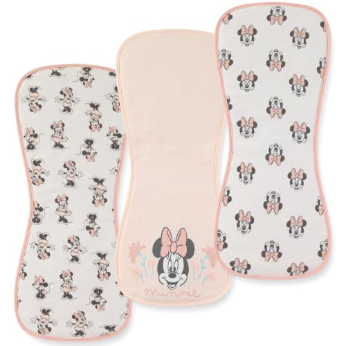 Image of Disney Baby Minnie Mouse Burp Cloths 3 Pack 20 inch x 10 inch Burping Rags Infants