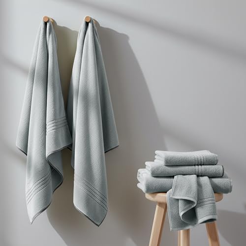 Image of Cortina Premium Solid Towels for Bath 70 x 140 cm 500 GSM Microfiber Bath Towels, Ultra Soft, Highly Absorbent & Quick Dry for Gym, Beach & Bathroom Towels for Men, Women & Kids Color : Grey