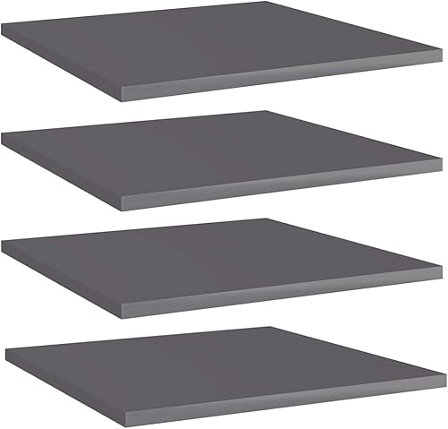 Miniatura 340 de Juego de 4 tableros de estantería, paneles de repuesto, unidades de almacenamiento, estantes de exhibición organizadores, gris hormigón, 31.5 x 11.8