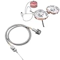 CAMPINGMOON Camping Grill Propane Gas Stove Adapter with Extend Hose(41"/105cm), Input: EN417 Lindal Valve Canister, Output: Propane Gas Stove Z29-105