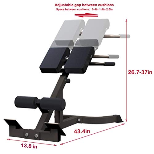 45 Degree Back Hyper Extension Bench/Roman chair Adjustable Height Trainer Back Machine for Young Fit Man Fitness Women doing Core Exercise at Home Gym