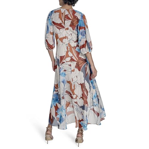 Calvin Klein Women's Chiffon Puff Sleeve Casual Dress4