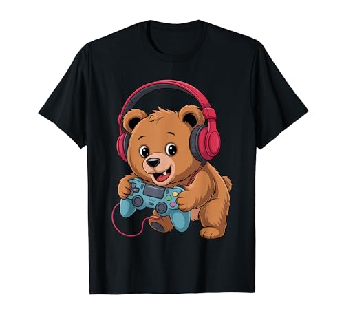 Cute Bear Gamer Cartoon for Video Game Boys Teen Funny T�V���c