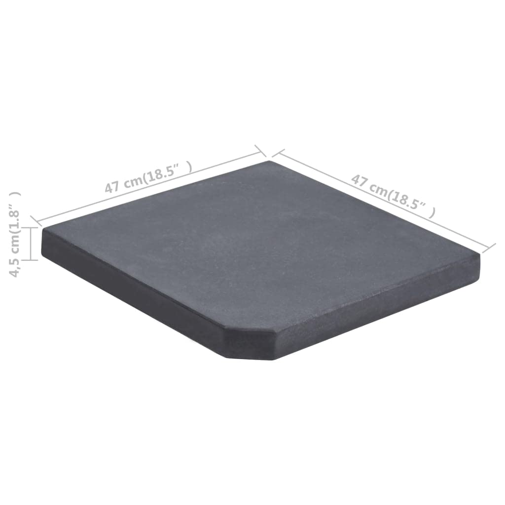 vidaXL Obciążnik do parasola, granit, kwadratowy, czarny, 25 kg