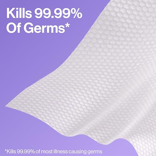 Image of The Honest Company Lavender Sanitizing Wipes, Kills 99.99% of Germs, Safe for All Hands, Antibacterial, Dermatologist Tested, 50 Count
