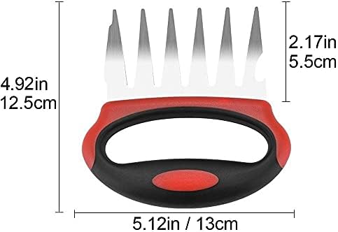 Vamotto 3-in-1 Pulled Pork Shredder Claws - Stainless Steel Meat Claws BBQ Meat Forks for Shredding Handling Carving Food Barbecue Paws Claw Handler Set for Serving Pork, Turkey, Chicken, Brisket