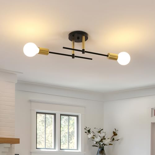 Tealight Sputnik Light Fixture, 2 Lights Sputnik Chandelier Semi Flush Mount Ceiling Light Fixture...